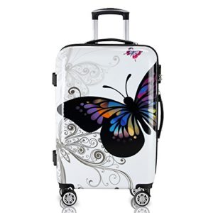 Reisekoffer Hartschalenkoffer Butterfly Hartschale Trolley Koffer Abs Kunststoff Pc Beschichtet Alu Teleskopgriff Gummierte Zwillingsrollen Grenwahl 0